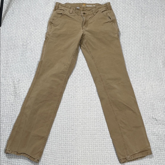 Women’s Carhartt Tan Lightweight Original Fit Cargo Work Pants Size 8Tall - Picture 8 of 16